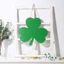 St Patricks Day Door Decorations Wooden Shamrock Hanging Sign for Holiday Farmhouse Home Front Porch and Wall Window Decor