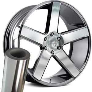 VViViD Auto Rim Air-Release Adhesive Vinyl Wrap 24 Inch x 30 Inch 4 Sheet Pack (Chrome Silver)