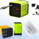 Tobre 3 in 1 GaN Charger, Scalable 80W Max Fast Charging Block with Retractable Type-C Cable & 2 USB Ports, All-in-One Wall Charger for iPhone 16/15/14, Galaxy S25, Pixel,Laptops (Green, 70)