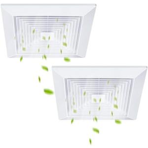 Baquler 2 Pcs Exhaust Bathroom Fan Cover 12 x 12'' Bathroom Ceiling Grille with Springs Plastic Replacement Vent Fan Fits Models 663 670 671 675 688 689 Ventilation Plastic Cover White