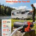 VEVOR RV Water Pump, 12V DC 6 GPM (22.7 L/min), 4-Chamber Self-Priming Diaphragm Water Pump with Automatic Pressure Switch, 70 PSI Max Pressure, On Demand for RV, Caravan, Marine, Yacht, Car Washing