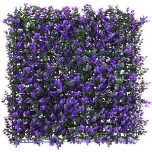 E&K 6Pcs 20" x 20" Artificial Grass Wall Panels, Faux Boxwood Greenery Backdrop Decor, UV Protected Privacy Hedge Screen for Indoor Outdoor (Lavender - Purple)