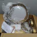 kudos Flush Mount Ceiling Light, 9.5inch LED Ceiling Light Fixture, White and Gold Finish, 12W 600lm Modern Hanging Light Fixtures for Living Room, Bedroom, Hallway, 5CCT Adjustable, KDCL01-WT-S