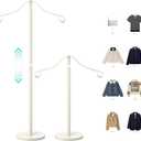 Reusable Shirt Display Stand Mannequin Torso T-shirt Display Stand for Retail/Vendors,1833" Adjustable Dress Form Mannequin Stand Clothes Rack, Portable Stable Holder Jacket Coat Hanger, All Metal/White