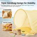 Tiny Land Baby Beach Tent Pop Up Baby Tent with UV Protection, Portable Baby Beach Essentials, 35.4"x27.6"x31.5" Sun Shelter for Infants, Baby Summer Outdoor Use (Pastel Yellow Stripes)