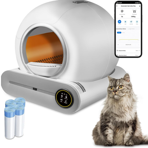 (2024) DuckSky Self Cleaning Cat Litter Box, Upgraded 65L+9L Extra Large Automatic Litter Box for Multiple Cats, Features Negative ion Sterilization and Deodorization, APP Control, Health Monitor