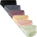 Angelhood 6 Pack Womens Cotton Maternity Underwear,Healthy Maternity Pregnancy Panties Postpartum Mother Under Bump Underwear (Large, Multicoloured F)