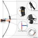 Kids Bow and Arrow Set, 45" Youth Bow and Arrow Archery Set, Bow and Arrow for Kids 8-12 12-14, Longbow Archery Set - Gift for Beginner Archers. Black