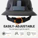 Full Brim Hard Hat, OSHA Construction Work Approved, ABS Safety Helmet with 6 Point Adjustable Ratchet Suspension Industrial Work, Black