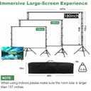 Projector Screen and Stand, 180 inch Outdoor Projection Screen 15 FT Large Portable Movie Screen Wrinkle-Free 16:9 4K Rear Front Foldable Washable with Carry Bag for Backyard Theater Movie Night