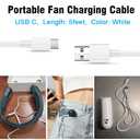 6 x USB C Fan Charger Cable for JISULIFE Handheld Mini Fa-n, Aluan, WiHoo, KIDEE, ZEEFO,FrSara,CIVPOWER Neck Fa-n, HomeLifairy, SWEETFULL Replacement Personal Portable Fan Type-C Charging Power Cord (5FT)