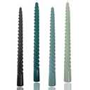 10 inch Gradual Spiral Color Taper Candles Set of 4 Pack Tapered Candle, Tall Candlesticks, for Dinner Party Wedding, Holiday Spring, Home Decor, Kitchen Decor (4, Green Series, 10inch)