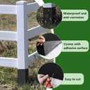 12 PCS Fence Post Protector Guard Black Wood Fence Post Rot Protection Sleeve 16.9 X 11.8 Inch Self-Adhesive Wooden Posts Shield Wraps Fits 3" x 3" to 4" x 4" Square and 3" to 5" Round Posts