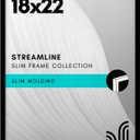 Americanflat 18x22 Picture Frame with Polished Plexiglass - Streamline Collection - Thin Border Picture Frame for Wall Display - Hanging Hardware Included - Black