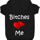 Love Me Fleece Dog Hoodie - Warm Cotton Grooming Sweater for Small, Medium & Large Dogs & Cats (Black, Small)