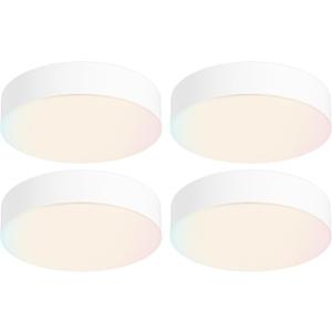 ZAGO 5 Inch LED Frameless Surface Mount Ceiling Light, 5CCT Switchable, Shower Rated Twist in Contemporary Mini Flush Mount Light, 120V, 60W Equivalent, ETL Certified, Dimmable, White, Pack of 4 