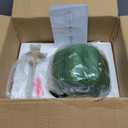 Green Milk Glass Pendant Light Chandelier with Antique Brass Finish, 10.24inch Vintage Semi Flush Mount Ceiling Light, Mid Century Modern Schoolhouse Ceiling Light Fixture for Kitchen Bedroom Hallway