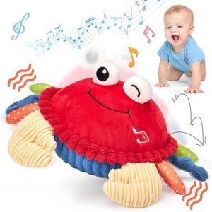 hahaland Baby Toys 6+ 12-18 Months - Crawling Musical Dancing Walking Moving Bouncing Learning Crab Tummy Time Toy Sensory Toddler Toys for 1-3 Year Old Birthday Easter Basket Stuffers