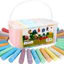 Washable Sidewalk Chalk - 52 Pieces 7 Colors Jumbo Non-Toxic Chalk For Kid and Adult, Paint on Classroom Chalkboard or Outdoor Playground, Good Gift for Party