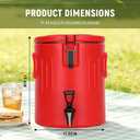 3.5 Gallon Insulated Beverage Dispenser, 304 Stainless Steel Hot Drink Dispenser & Hot Water Dispenser, Cooler Jug with Ice and Hot Drink Dispenser for Parties Camping Sports
