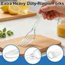BYSNOW 360 Count Clear Disposable Plastic Forks Heavy Duty Cutlery Set