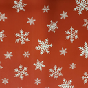 Peva Vinyl Tablecloth, 52" x 70", WINTER CHRISTMAS, SNOWFLAKES ON RED