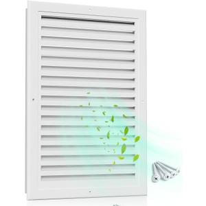 16" X 20" Gable Vent Aluminum Gable Vents for Houses Attic Vent Shed Vents Cover Exterior with Screen Mesh Alloy Wall Vent Ventilation for Home Garage Attic Ceiling - Vent Opening: 14" x 18" White
