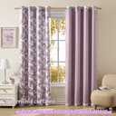 Purple Floral Curtains 72 Inches Long 2 Panels for Bedroom Girls Room Grommet Room Darkening Curtains Thermal Insulated Noise Reduction Romantic Lavender Flower Patterned Drapes Garden Nursery, 52x72