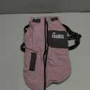 Dog Coat with Harness Built in,Waterproof Dog Jacket,Pet Harness Vest with Fleece Lining,Small Puppy Clothes Reflective Waterproof for Cold Weather-Purple-Large