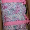 American Mahjong Game Set, 166 White Tiles, 4 All-in-One Color Rack/Pushers, Complete Mahjong Set with Pink Printed Carrying Bag