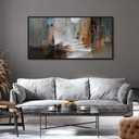 Yiijeah Abstract Wall Art for Liiving Room Large Framed Artwork for Walls Mud-brown Canvas Decor Prints Pictures Bedroom Office Home Decor 40x20 Inches