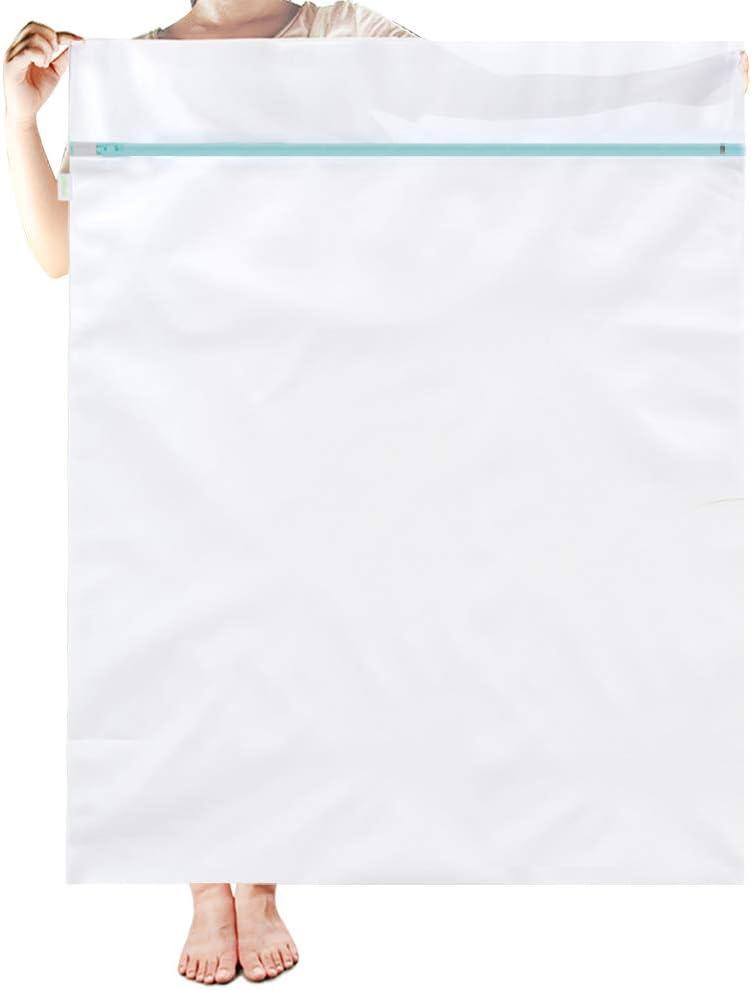 OTraki Large Mesh Washing Bag 43 x 35 in XL Laundry Bag Washer Machine Net Protector Large Washer Bag for Travel Camp College Student Dress Bedding Blanket Sheet Don't Drying, Melting 140-176 Blue