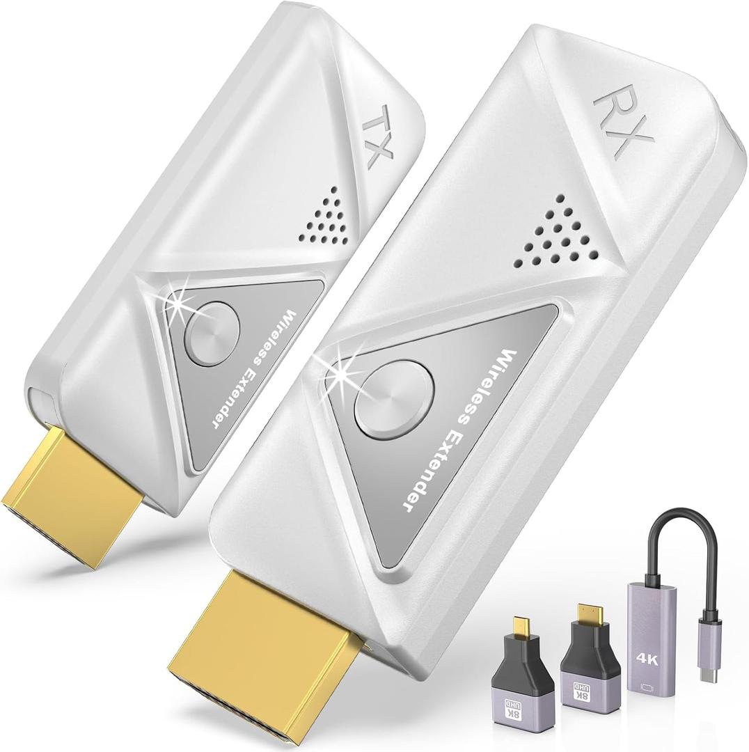 Wireless HDMI Transmitter and Receiver 328FT/100M,4K Decode 1080P Output Wireless HDMI Extender,2.4G/5G Plug&Play Portable Wireless,for Streaming Video and Audio to Monitor from Laptop/TV Box