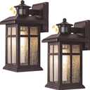 Brilvibera 2 Packs Motion Sensor Outdoor Lights- Outdoor Porch Lights Light Fixtures Motion Sensor Bronze, Porch Lights Outdoor Bronze, Exterior Lights for House, Garage, Door