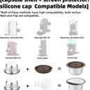 Reusable Pods for Nespresso Vertuo Machine, Stainless Steel 230ml Refillable Coffee Capsule Set with 1 Silicone Lid, 1 Spoon, 1 Brush Coffee Accessories for Nespresso