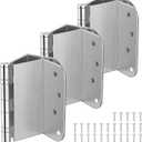 3 x KOLET Offset Door Hinge, 4 Inches Ball Bearing Door Hinges, 5/8" Radius Corner Swing Clear Hinges, 2 Inches Widen Doorway, Smooth and Easy Installation, Brushed Nickel, 3 Packs