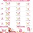 3 x 60 Pcs 3D Butterfly Cake & Wall Decor - 5 Styles, 3 Sizes, Laser Purple