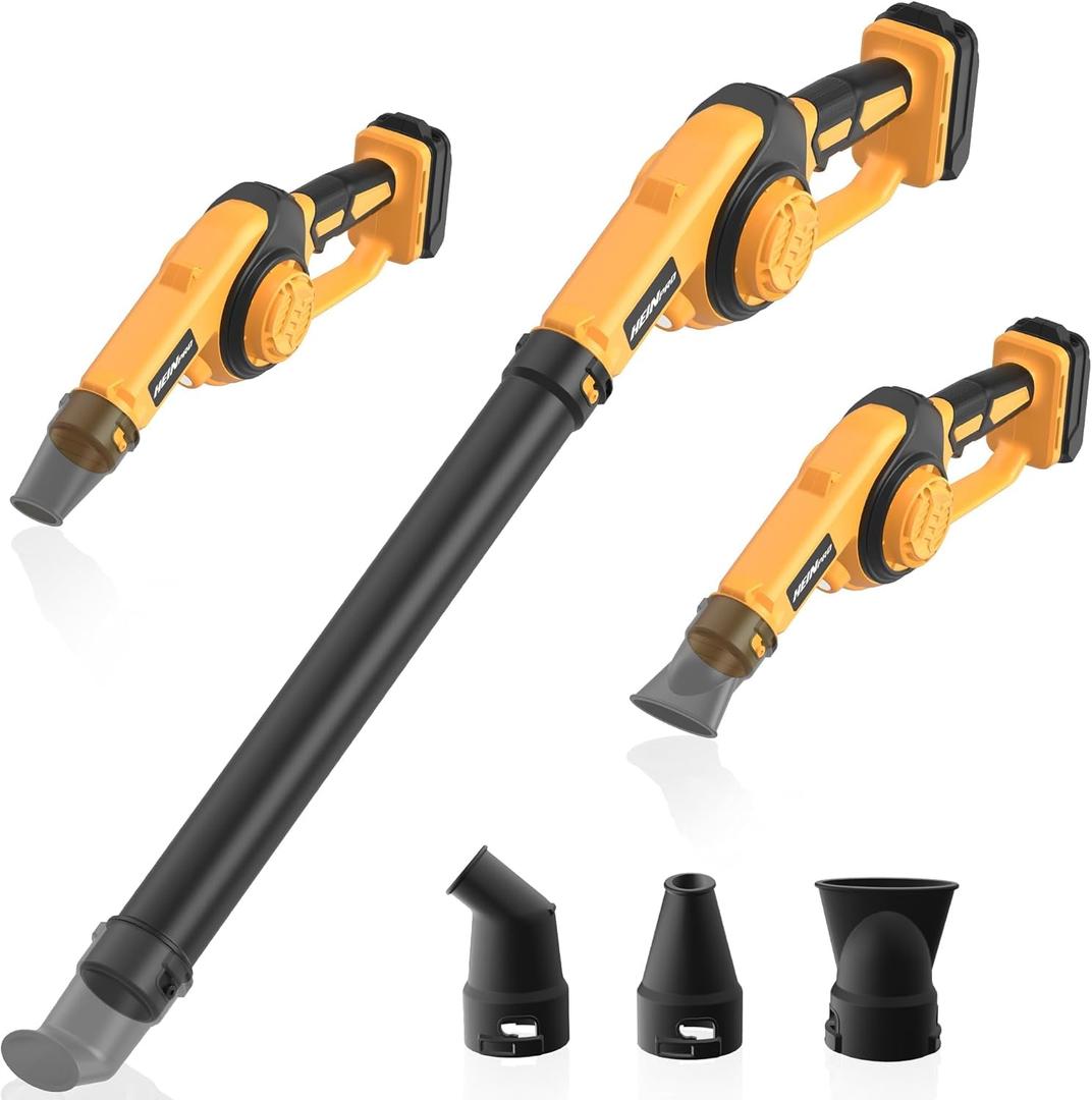 Cordless Leaf Blower Compatible with Dewalt 20V Max Battery (Tool Only), Up to 200MPH Small Electric Leaf Blower, 3 Speeds Mode, Battery Powered Mini Leaf Blowers for Patio (Yellow (Battery & Charger not Included))