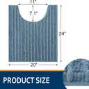 Smiry Bathroom Toilet Rugs U Shaped 24x20, Extra Soft Absorbent Non Slip Rubber Backing Chenille Contour Bath Rugs for Toilet, Machine Washable Contoured Bath Mats, Grayish Blue