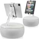 AboveTEK Tablet Pillow Stand Holder for Bed  Ideal Gift for Mom, Hands-Free 360 Swivel iPad/Kindle Pillow Stand for Wife, Grandma  Soft Bean Bag Lap Tablet Holder for 4.7"-12.9" Devices (Grey)