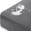 Premium Waterproof Mattress Protector Twin Size, Breathable Bed Cover 3D Air Fabric Cooling Mattress Pad Cover Smooth Soft Noiseless Washable, 8''-21'' Deep Pocket (Gray) (Grey)