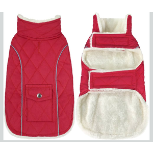 Malier Dog Winter Coat, Windproof Dog Cold Weather Coats with Real Pocket, Winter Extra Warm Pet Coat Fleece Jacket Reflective Clothes for Small Medium Large Dogs and Puppy (Red, XSmall)