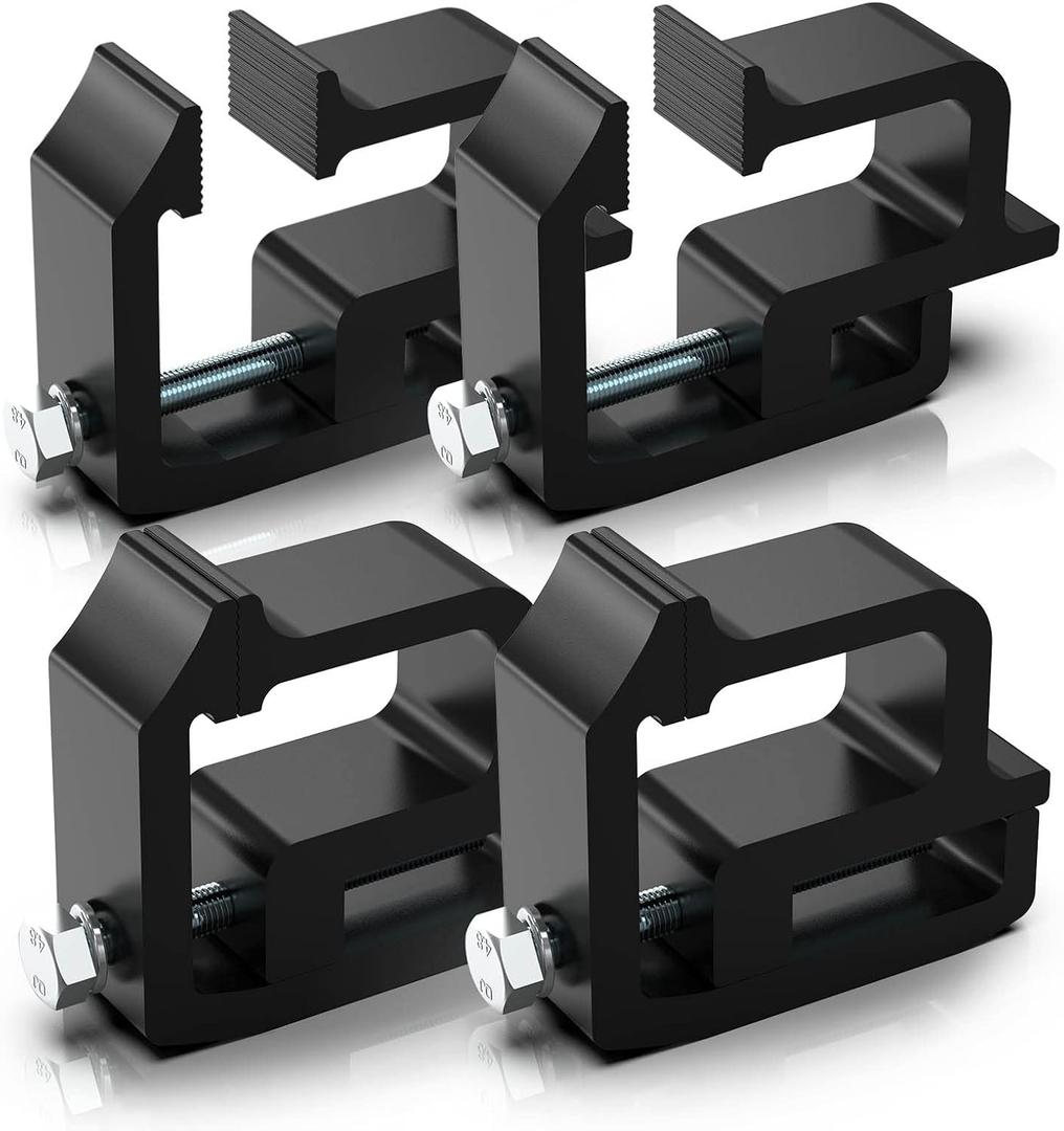 ovsor Truck Topper Clamps - 4 Pack Mounting Clamps for Truck Bed and Canopy for Dodge Dakota Ram 1500 2500 3500, F150 F250(4, Black)