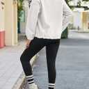 Dokotoo Womens Oversized Sweatshirts Half Zip Pullover Fall Fashion Outfits 2025 Oversized Hoodies Mock Neck Sweatshirt (White, M)