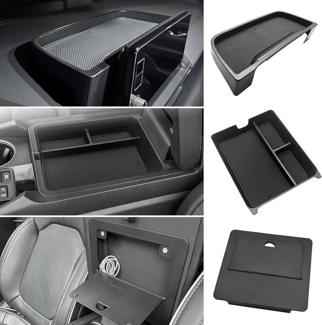 Muslogy for Pilot Center Console Organizer & Dash Storage Tray & Magnet Armrest Hidden Storage Compartment 3PCS Set Compatible with Honda Pilot 2025 2024 2023(Console +Dash Tray+Hidden Organizer)