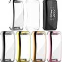 FitTurn Compatible with Fitbit Inspire 3/Inspire 2 Screen Protector Case, 7 Metal Colour Full Coverage Soft TPU Shockproof Case Protective Screen Cover Bumper Shell for Inspire 3/Inspire 2 HR