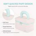 Tuck Hanging Toiletry Bag - Water-Resistant Travel Makeup Organizer with Spacious Compartments & Padded Handle for Women (Blush Petal & Mint) (Puffy Makeup Bag)