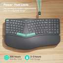 Nulea Wireless Ergonomic Keyboard, Split Keyboard with Cushioned Wrist Rest, USB and Bluetooth Connectivity, USB-C Rechargeable, Compatible with Windows Mac
