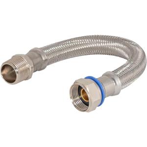 Eastman 24 Inch Steel-Flex Water Heater Connector, 3/4 Inch FIP Swivel x 3/4 Inch MIP Rigid, Flexible Braided Stainless Steel, 48255