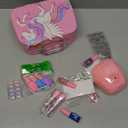 Kids Nail Polish Set for Girls Toys, Washable Quick-Dry Toddler Nail Art Kit with Air Cooling Dryer and Cosmetic Case, Christmas or Birthday Gifts for Girls Ages 3 4 5 6 7 9 10 11 12-Pink